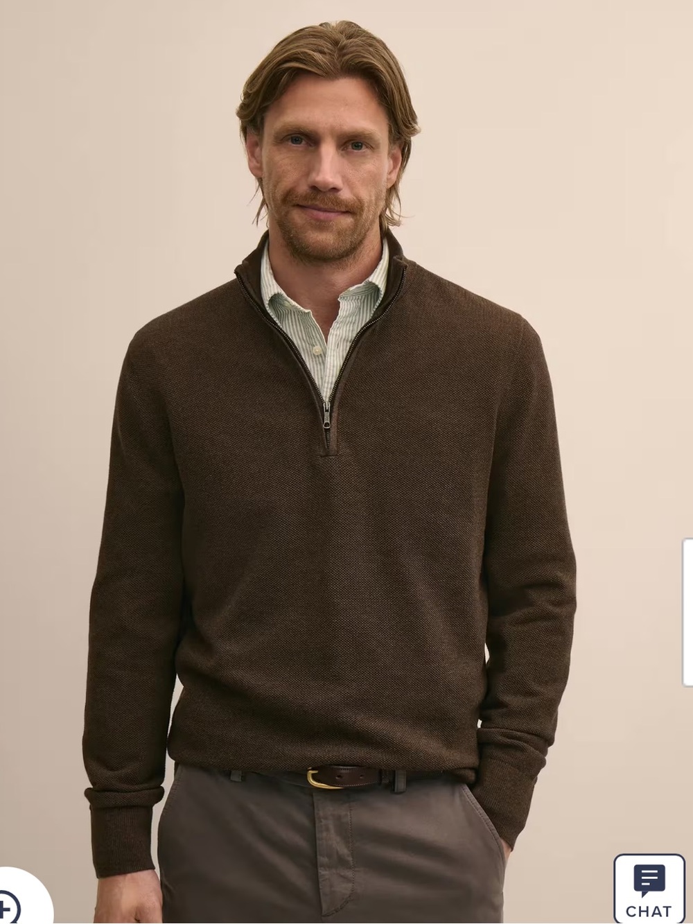Brooks Brothers Men's 1/4 Zip Performance Knit